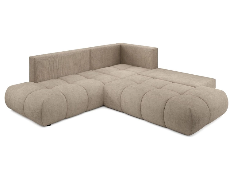 Ecksofa mit Schlaffunktion und Bettkasten Links Kair Hellbraun