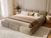 Polsterbett mit Bettkasten und Bettrost 200x200 Sweet Low Dunkelbeige