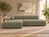 Ecksofa L-Form mit Schlaffunktion und Bettkasten Lisso Links Grün