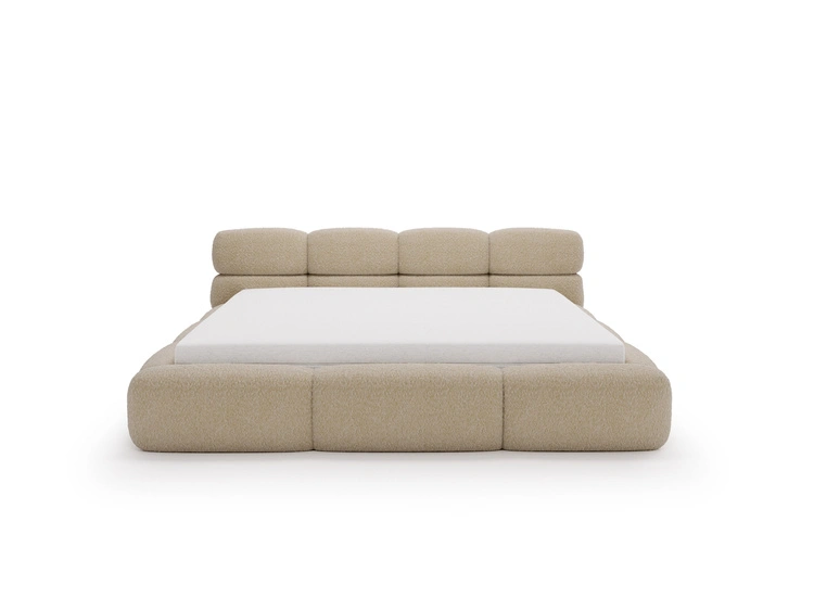 Polsterbett mit Bettkasten und Bettrost 120x200 Sweet Low Dunkelbeige