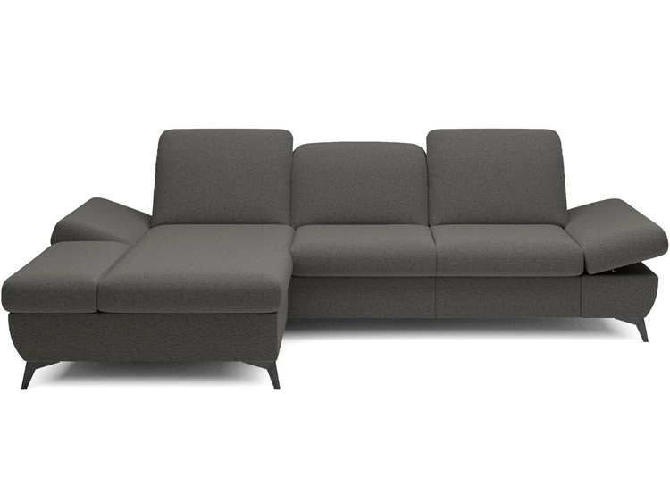 Ecksofa L-Form Links mit Schlaffunktion und Bettkasten Hannover Dunkelgrau