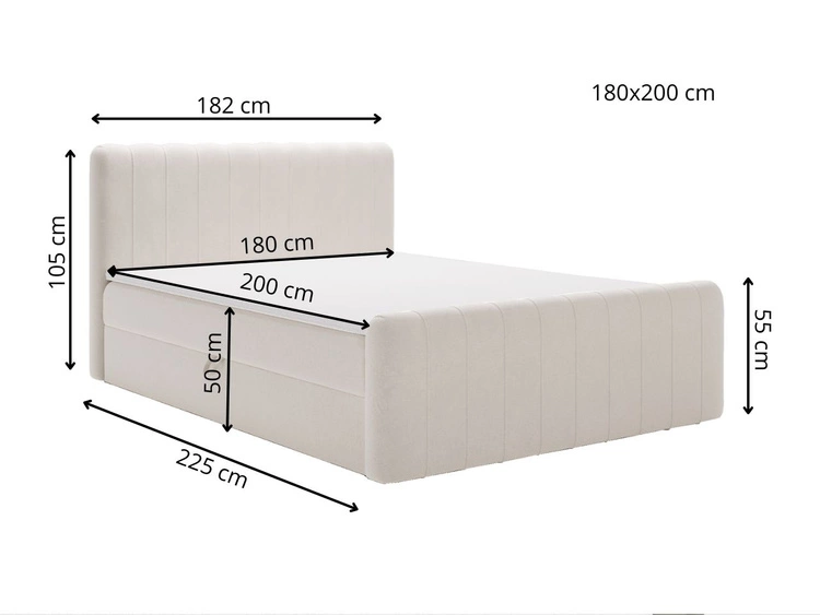 Boxspringbett mit Bettkasten 180x200 Osteno Dunkelblau