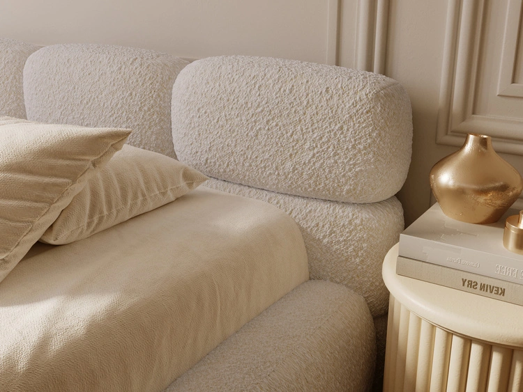 Polsterbett mit Bettkasten und Bettrost 200x200 Sweet Low Beige