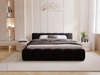 Polsterbett ohne Bettkasten mit Lattenrost 160x200 Cloud Low aus Samtstoff Schwarz