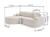 Ecksofa L-Form Links mit Schlaffunktion und Bettkasten Aurio HellBraun