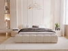 Polsterbett ohne Bettkasten mit Lattenrost 200x200 Cloud Low aus Bouclé-Stoff Beige