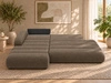 Ecksofa L-Form mit Schlaffunktion und Bettkasten Lisso Links Braun