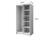 Kleiderschrank mit Spiegel 100 cm Lucca Schwarz mit goldenen Griffen