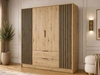Kleiderschrank 206 cm Macron Artisan Eiche, Schwarz