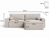 Ecksofa L-Form mit Schlaffunktion und Bettkasten Aurora Creme