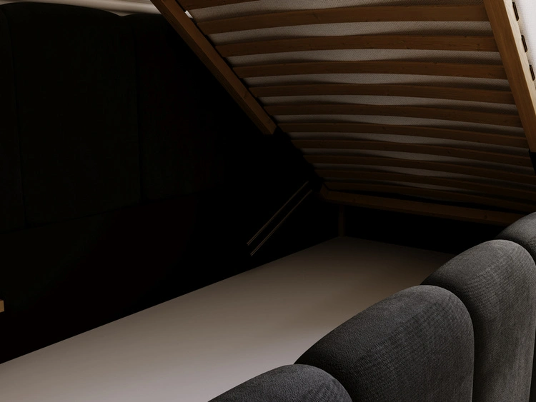 Jugendbett Einzelbett mit Bettkasten und Lattenrost 90x200 Cloud One Schwarz
