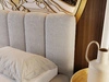 Polsterbett ohne Bettkasten mit Lattenrost 200x200 Cloud aus Bouclé-Stoff Hellgrau