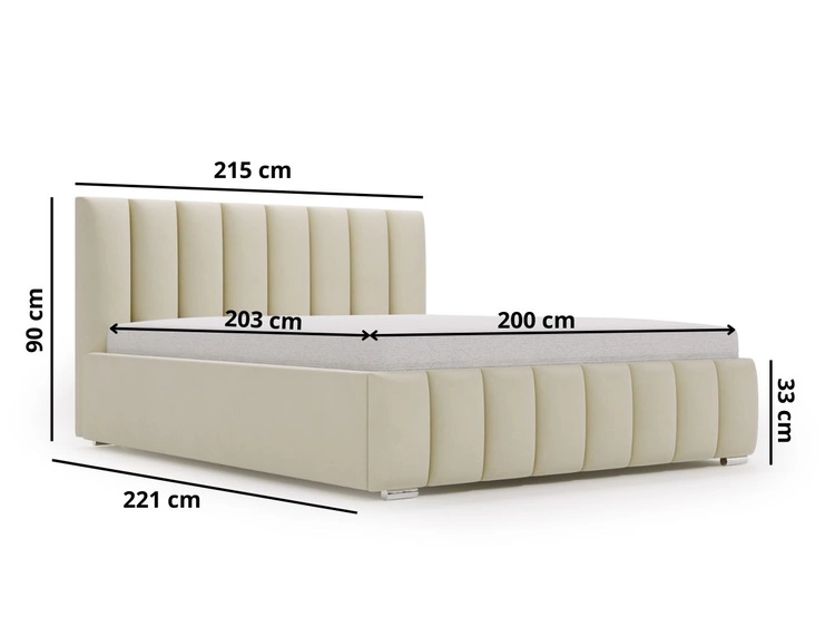 Polsterbett mit Bettkasten und Lattenrost 200x200 Neos Grün