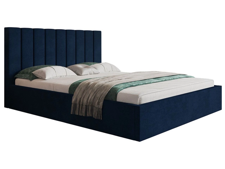 Polsterbett mit Bettkasten und Lattenrost 120x200 Sesto Dunkelblau