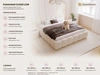 Polsterbett ohne Bettkasten mit Lattenrost 200x200 Cloud Low aus Samtstoff Beige