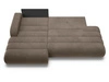 Ecksofa L-Form mit Schlaffunktion und Bettkasten Lisso Links Braun