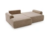 Ecksofa L-Form mit Schlaffunktion und Bettkasten Savana Links Dunkelbeige