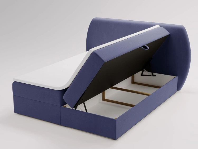 Boxspringbett mit Bettkasten 120x200 Bogota Dunkelblau