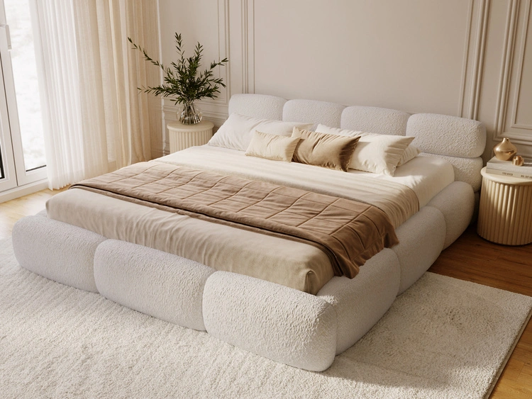 Polsterbett mit Bettkasten und Bettrost 160x200 Sweet Low Beige