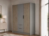 Kleiderschrank 155 cm Macron Grau, Artisan Eiche