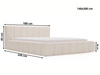 Polsterbett mit Bettkasten und Lattenrost 140x200 Split Creme