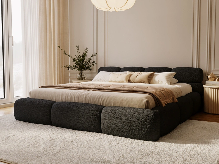 Polsterbett mit Bettkasten und Bettrost 160x200 Sweet Low Schwarz