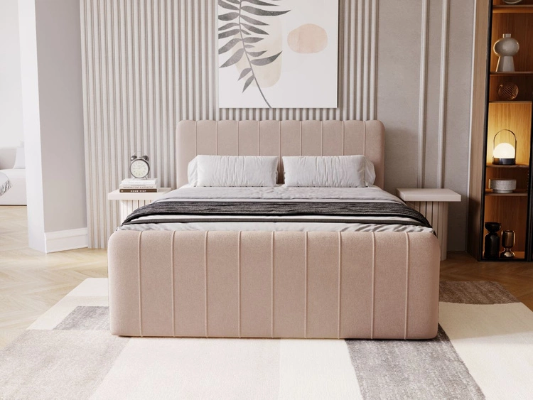 Boxspringbett mit Bettkasten 120x200 Osteno Beige