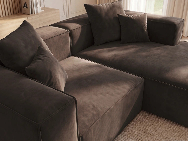 Ecksofa L Rechts Vellaro Braun