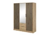 Kleiderschrank mit Spiegel 155 cm Macron Artisan Eiche, Schwarz