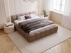 Polsterbett ohne Bettkasten mit Lattenrost 200x200 Cloud Low aus Bouclé-Stoff Braun