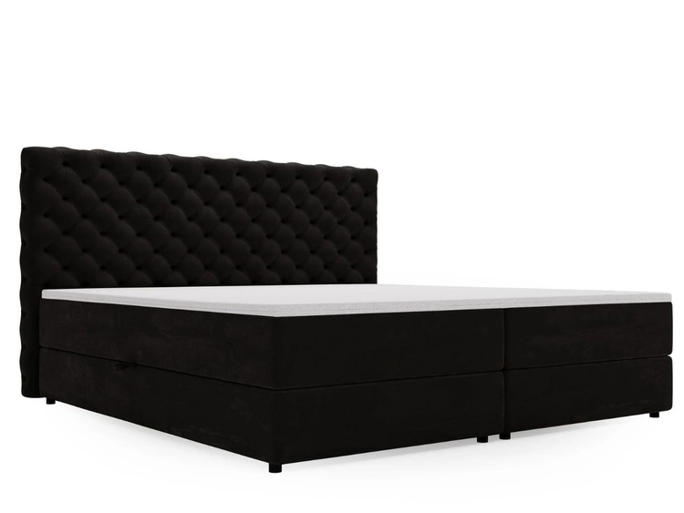 Boxspringbett mit Bettkasten 200x200 Bergamo Schwarz