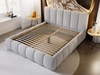 Polsterbett ohne Bettkasten mit Lattenrost 140x200 Cloud aus Bouclé-Stoff Hellgrau