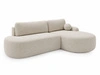 Ecksofa L-Form Rechts mit Schlaffunktion und Bettkasten Aurio O Creme