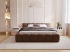 Polsterbett ohne Bettkasten mit Lattenrost 160x200 Cloud Low aus Samtstoff Braun