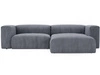 Ecksofa L-Form Rechts Moderne Cord Ecksofa Landi Grau