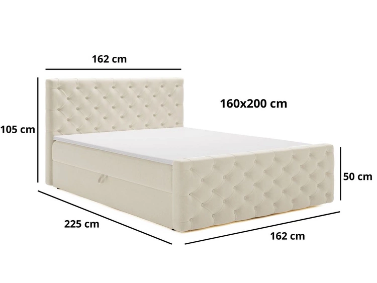 Boxspringbett mit Bettkasten 160x200 Montego Braun