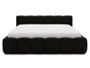 Polsterbett ohne Bettkasten mit Lattenrost 160x200 Cloud Low aus Samtstoff Schwarz