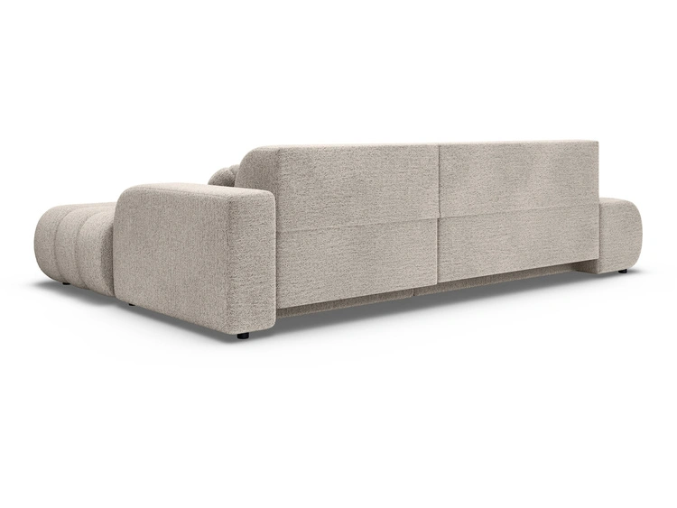Ecksofa L-Form mit Schlaffunktion und Bettkasten Lisso Rechts Cremefarben