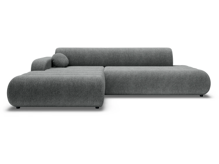 Ecksofa L-Form mit Schlaffunktion und Bettkasten Lisso Links Grau