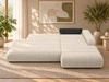 Ecksofa L-Form mit Schlaffunktion und Bettkasten Lisso Rechts Beige