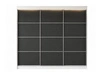 Schiebetürenschrank mit Sprossen 250 cm mit LED-Beleuchtung Ponti Weiß, Grau
