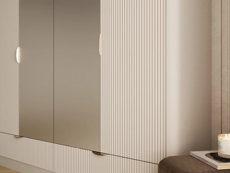 Kleiderschrank mit Spiegel Latina Beige