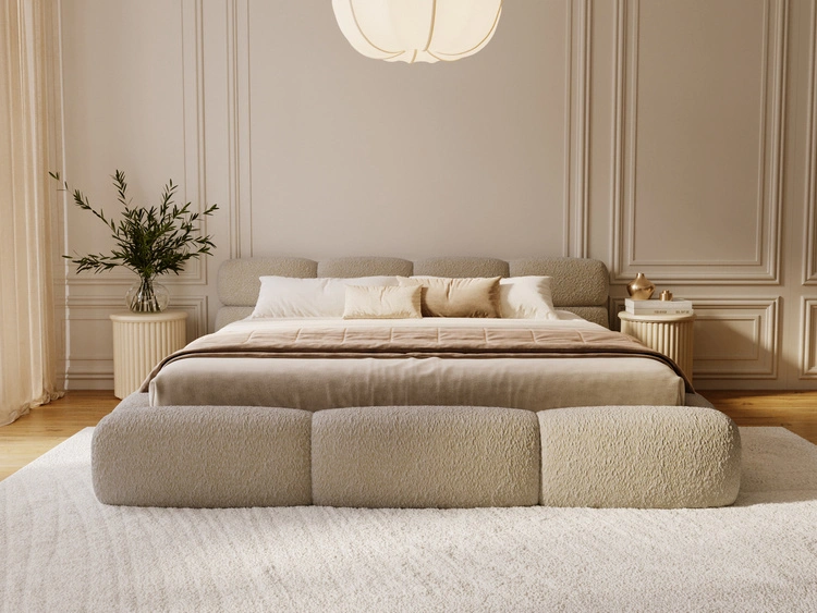 Polsterbett mit Bettkasten und Bettrost 160x200 Sweet Low Dunkelbeige