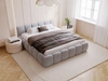 Polsterbett ohne Bettkasten mit Lattenrost 140x200 Cloud Low aus Samtstoff Grau