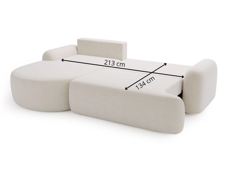 Ecksofa L-Form Links mit Schlaffunktion und Bettkasten Aurio Braun