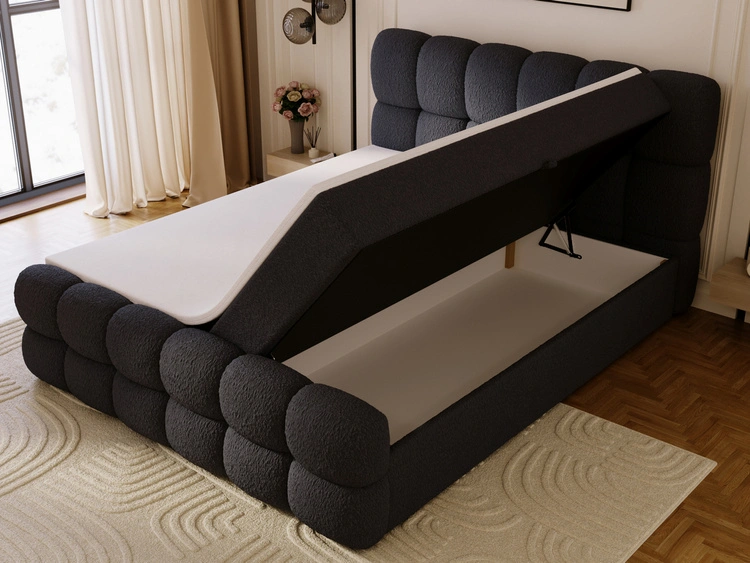 Boxspringbett mit Bettkasten 200x200 Modo Schwarz