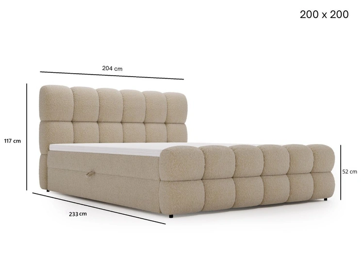 Boxspringbett mit Bettkasten 200x200 Modo Schwarz