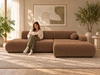 Ecksofa L-Form mit Schlaffunktion und Bettkasten Lisso Rechts Terrakotta