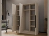 Kleiderschrank mit Spiegel 150 cm Lucca Kaschmir mit schwarzen Griffen