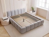 Polsterbett ohne Bettkasten mit Lattenrost 180x200 Cloud Low aus Samtstoff Grau